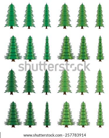 illustration tree set 