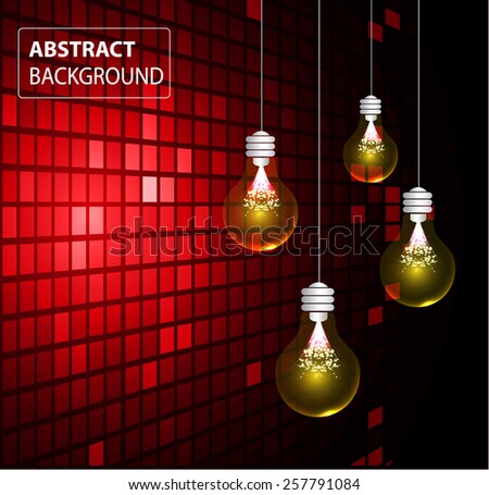 Creative light bulb Idea concept background, design for poster flyer cover brochure ,business idea ,abstract background.vector illustration. text box. card. label. Table, Mosaic