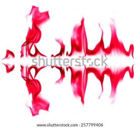 Red fire light on white background