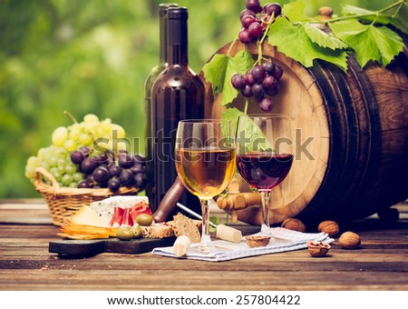 Wine and cheese Royalty-Free Stock Photo #257804422
