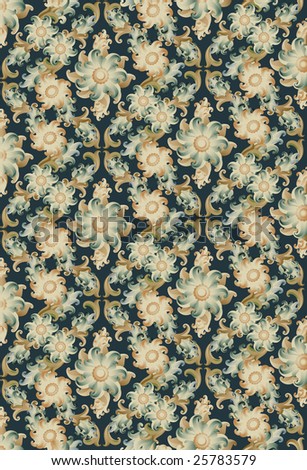 vintage floral wallpaper - - vector