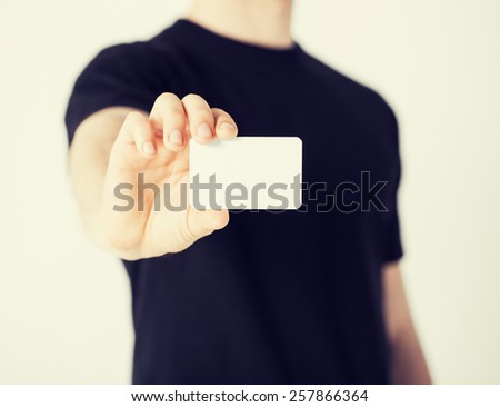 picture of man hand with blank paper