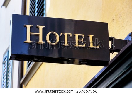 switzerland, zurich, hotel in zurich, symbol, l for holidays, tourism, hospitality Royalty-Free Stock Photo #257867966