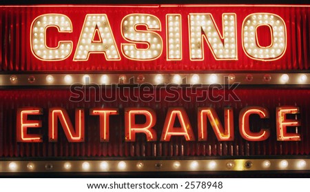Neon casino entrance sign