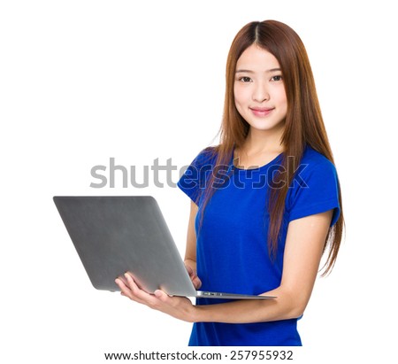 Asian woman use of laptop