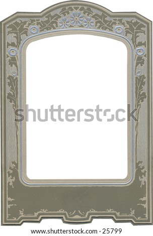 Antique picture frame #10. Nice arch top with silver like decoration.