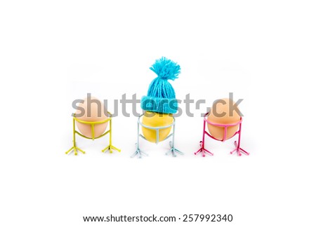 Funny Easter Eggs on white background Easter card isolated 