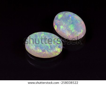 Pair of Australian Opal on Black