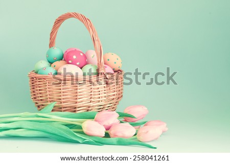 Tulips and easter eggs 