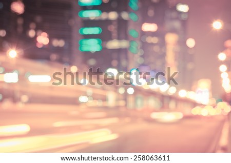 blurred city at blue hour. concept about traveling and city lifestyle