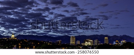 Salt Lake city skyline with capital