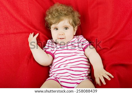 happy young baby portrait, studio picture