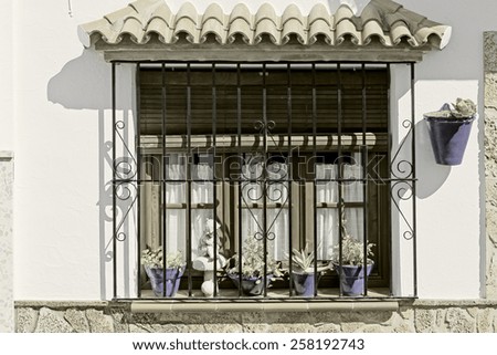 The Renovated Facade of the Old Spain House, Vintage Style Toned Picture