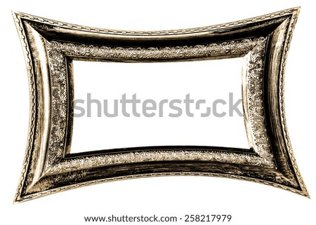 Close up of  antique gold frame   isolated on white background