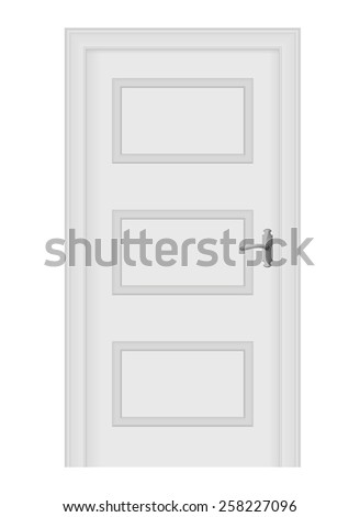 Door. Vector Illustration isolated  on white background.