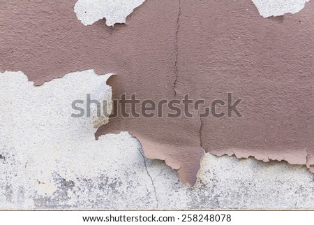 Old red wall and concrete white background