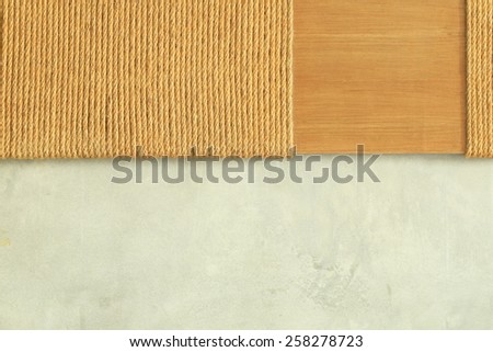 rope and wood  on concrete floor