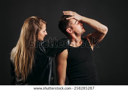 Relationship difficulties: young couple having a fight
