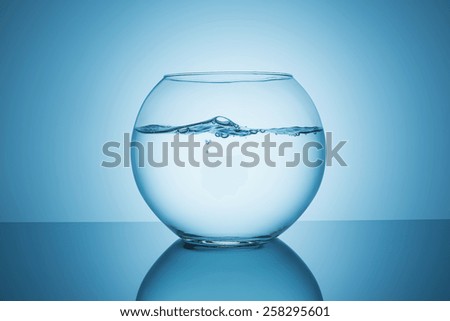 wavy water surface in a fishbowl