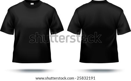 Black T-shirt design template (front & back). Contains gradient mesh elements, lot of details. More clothing designs in my portfolio!