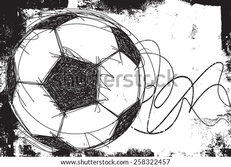 Sketchy Soccer ball background Sketchy, hand drawn soccer ball or football over an abstract background.