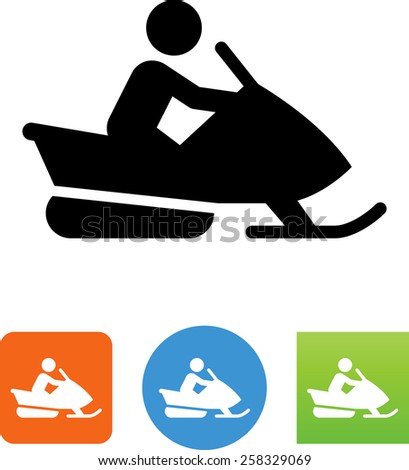 Person riding a snowmobile icon