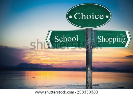 School and Shopping direction. 