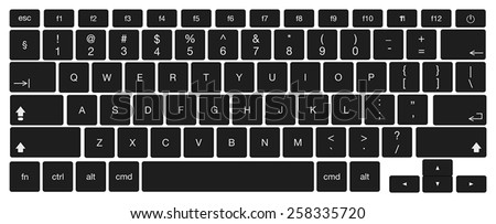 Vector illustration of laptop keyboard Royalty-Free Stock Photo #258335720