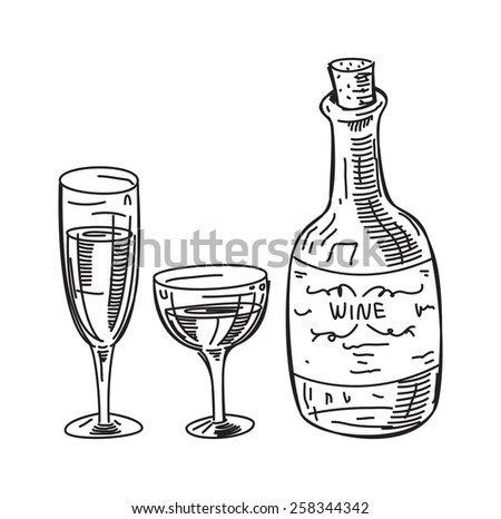 sketchy illustration of wine