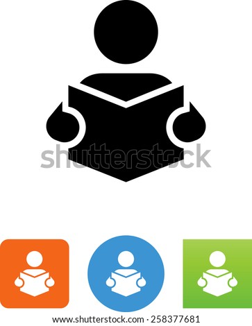 Person reading a book icon Royalty-Free Stock Photo #258377681