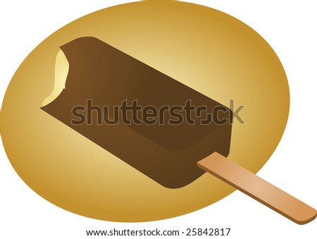 Ice cream chocolate fudgicle on stick illustration