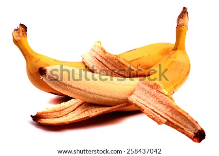 tasty bananas isolated on the white background.