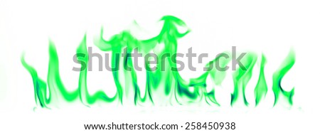Green light smoke abstract background.