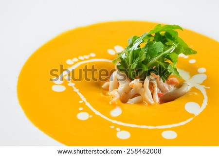 Pumpkin Creme soup close up