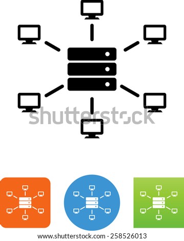 Computer network with server icon