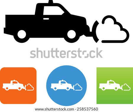 Pickup truck plowing snow icon