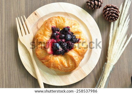 Croissant And Fresh Fruits Breakfast 
