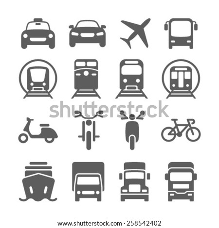 Transportation icons Royalty-Free Stock Photo #258542402