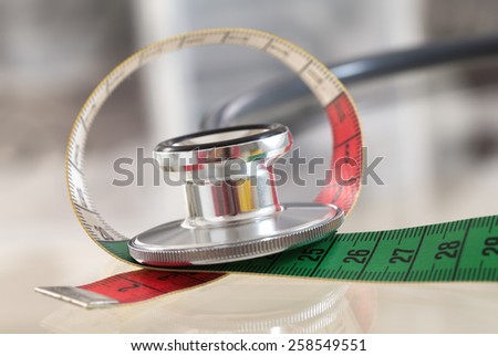 Measuring tape and stethoscope 