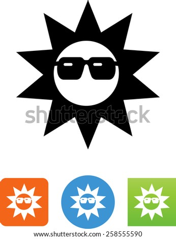 Sunny day / Summer / Sun wearing sunglasses icon