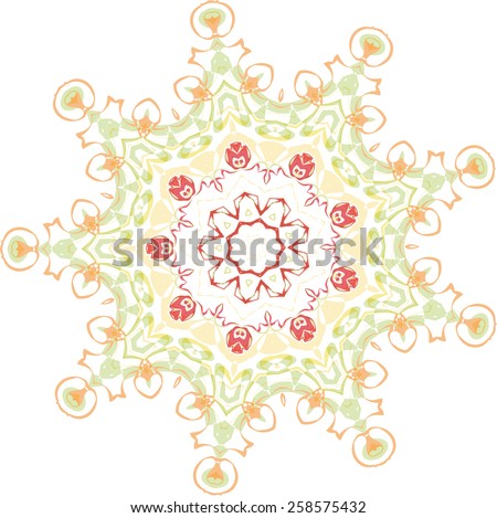 Artistic abstraction. Floral vector ornament on white background.