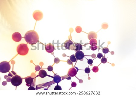 Science Molecule, Molecular DNA Model Structure, business teamwork concept Royalty-Free Stock Photo #258627632