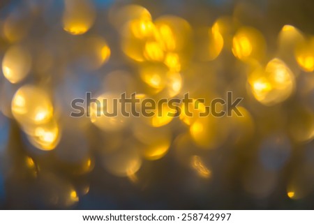 Bokeh of Gold color  background. Elegant abstract background with bokeh defocused lights