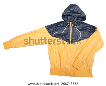 yellow windbreaker waterproof  hoodie  jacket full zip