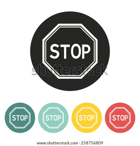 Stop sign icon.Vector illustration.