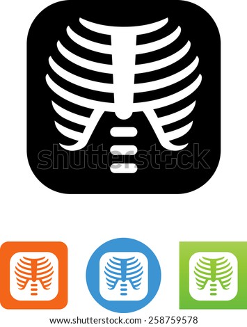 X-Ray of a human rib cage icon Royalty-Free Stock Photo #258759578