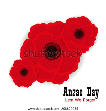 Red poppy flower for Anzac Day or Remembrance Armistice Day.