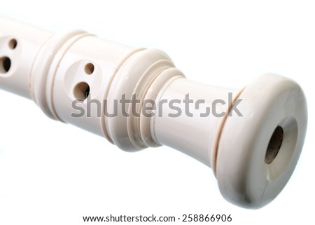 Macro shot of a flute isolated on white