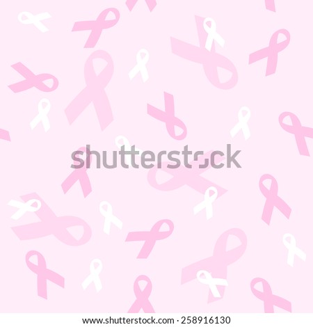 Breast cancer awareness pink ribbon seamless pattern / background  