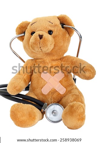 Picture of a teddy bear on isolated background